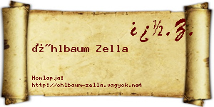 Öhlbaum Zella névjegykártya